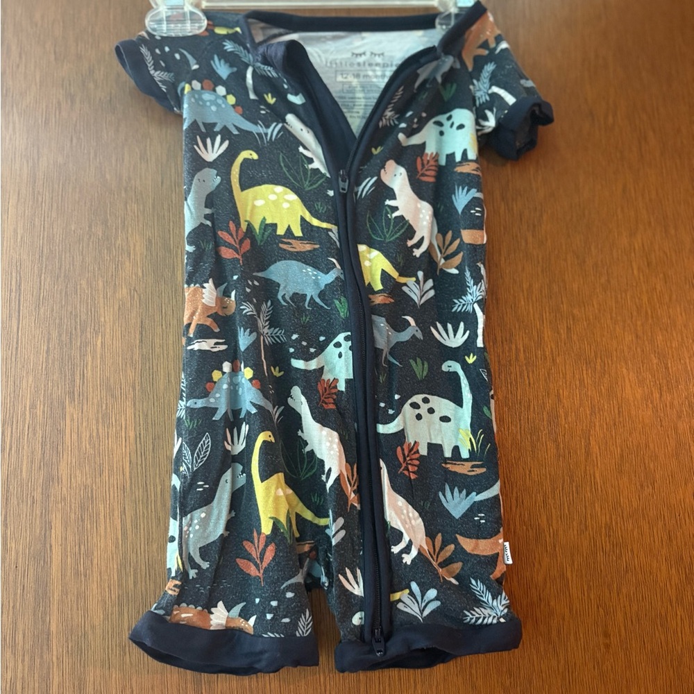 Little Sleepies Dinosaur Print Baby Romper